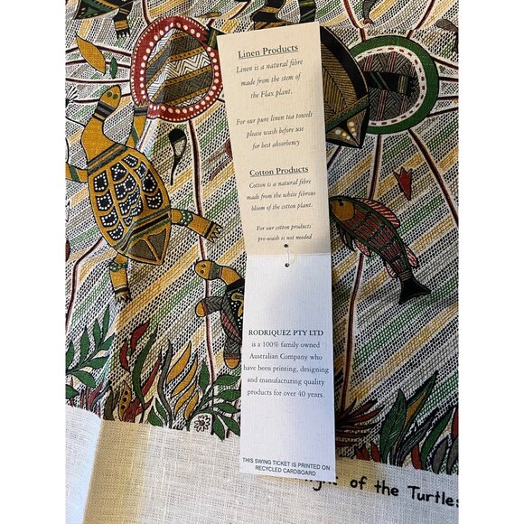 Rodriquez Churinga Australia Linen Tea Towels – Kangaroo Dreaming & Turtles - Picture 5 of 7